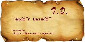 Tabár Dezső névjegykártya