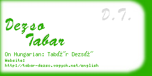 dezso tabar business card